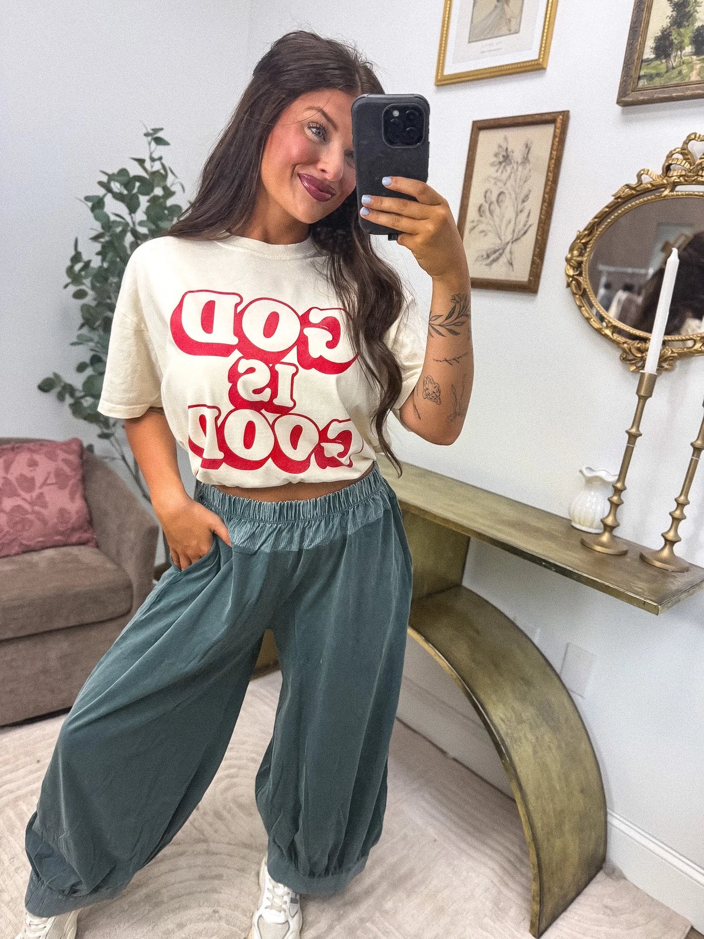 God is Good Boxy Graphic Tee on Ivory *final sale*