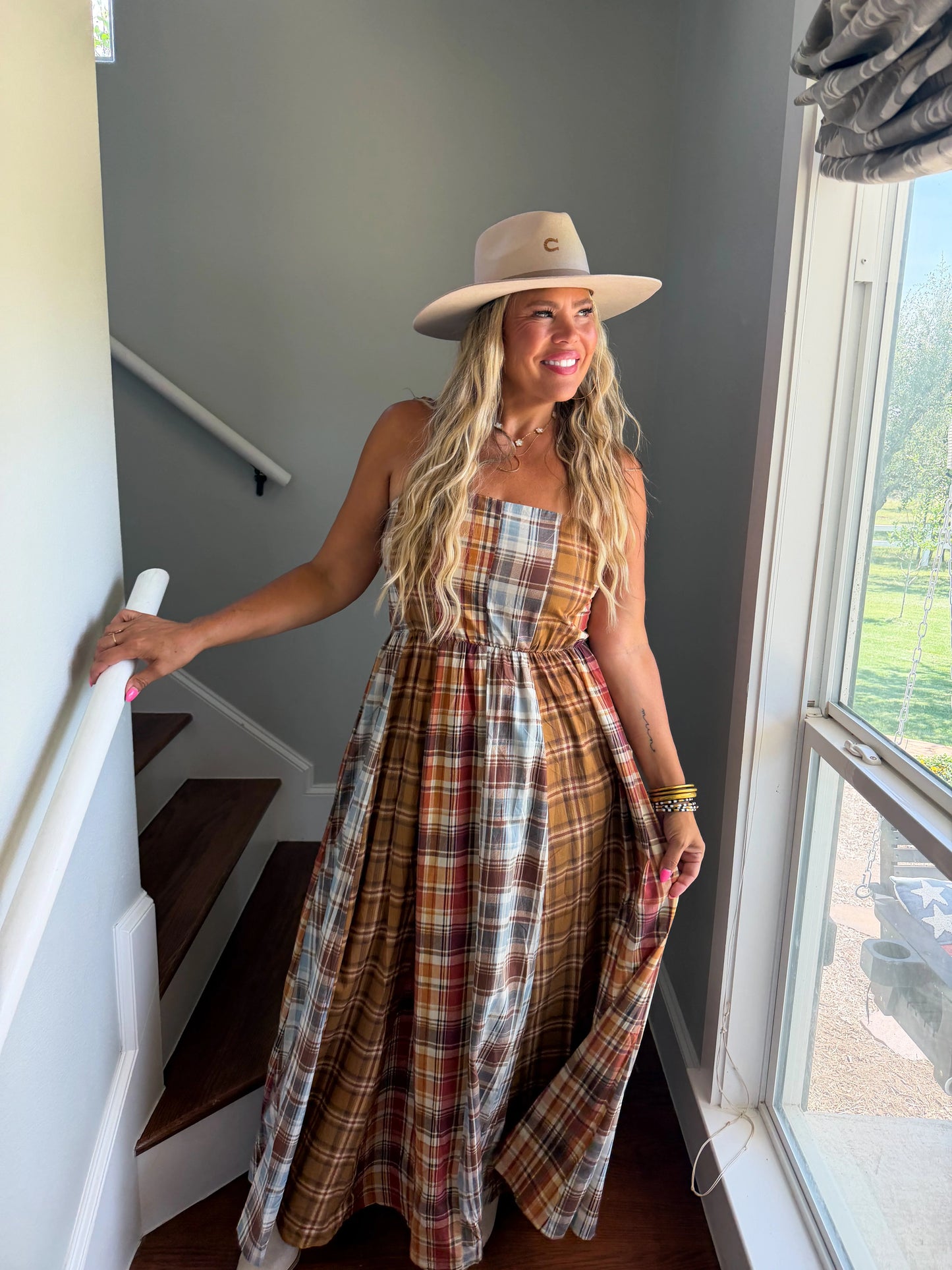 PREORDER The Ashford Plaid Maxi Dress