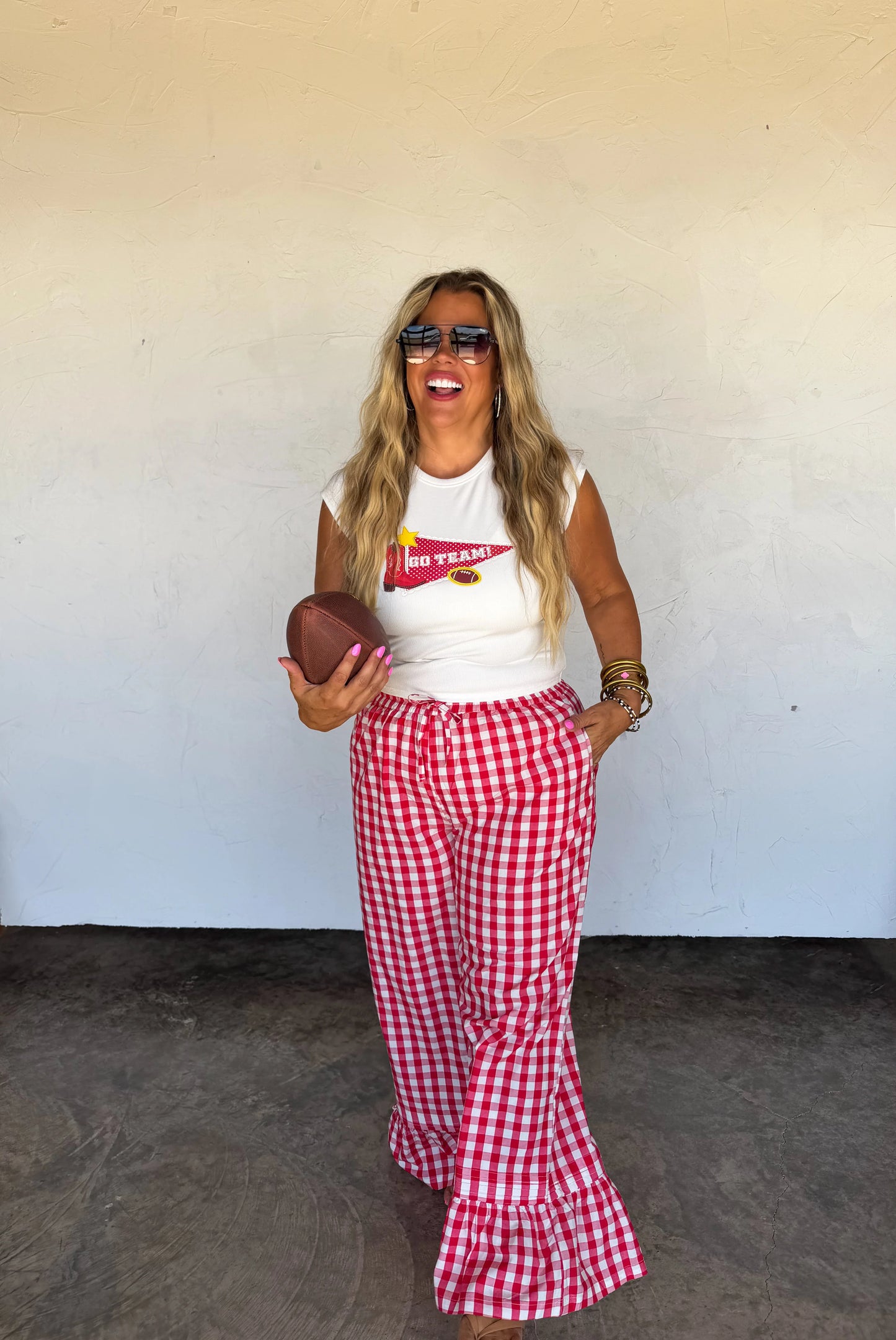 PREORDER Dixie Gingham Ruffle Pants
