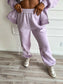 PREORDER Birdie Pure Comfort Fleece Joggers in Light Lavender