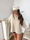 PREORDER Birdie Ash Wash Raw Hem Cozy Pullover in Oatmilk