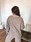 Birdie Long Sleeve Stripe Set in Cinnamon Sugar (Sold as Set)