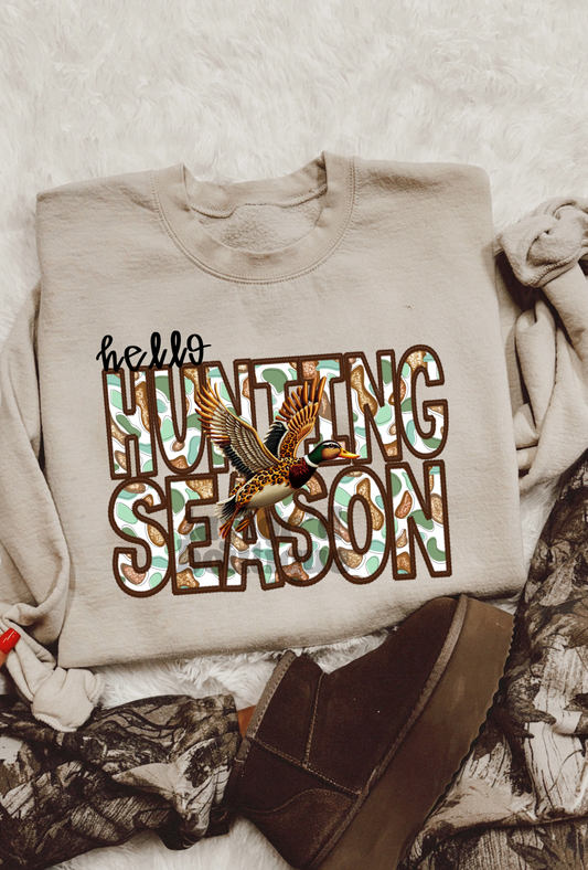 🦆🌿 Hello Hunting Season Tee/ Crew