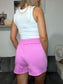 The Off Duty Fleece Shorts in Candy Pink