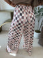PREORDER Birdie Flowy Wide-Leg Pants in Mulled Berry Checkered