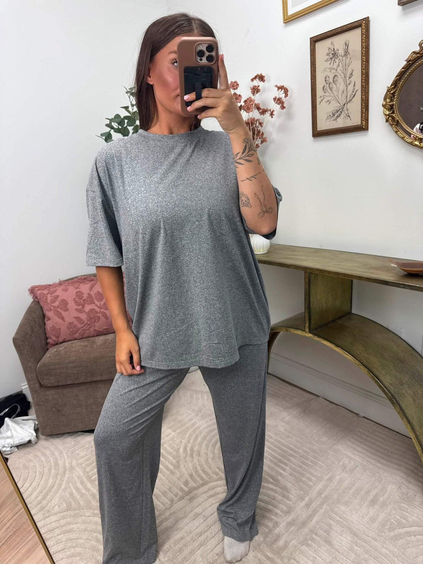 PREORDER Birdie Tee & Boxer Pant Set in Heather Haze (Sold as Set)