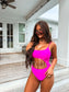 Birdie Hot Pink Energy Crush Cutout One Piece Swimsuit