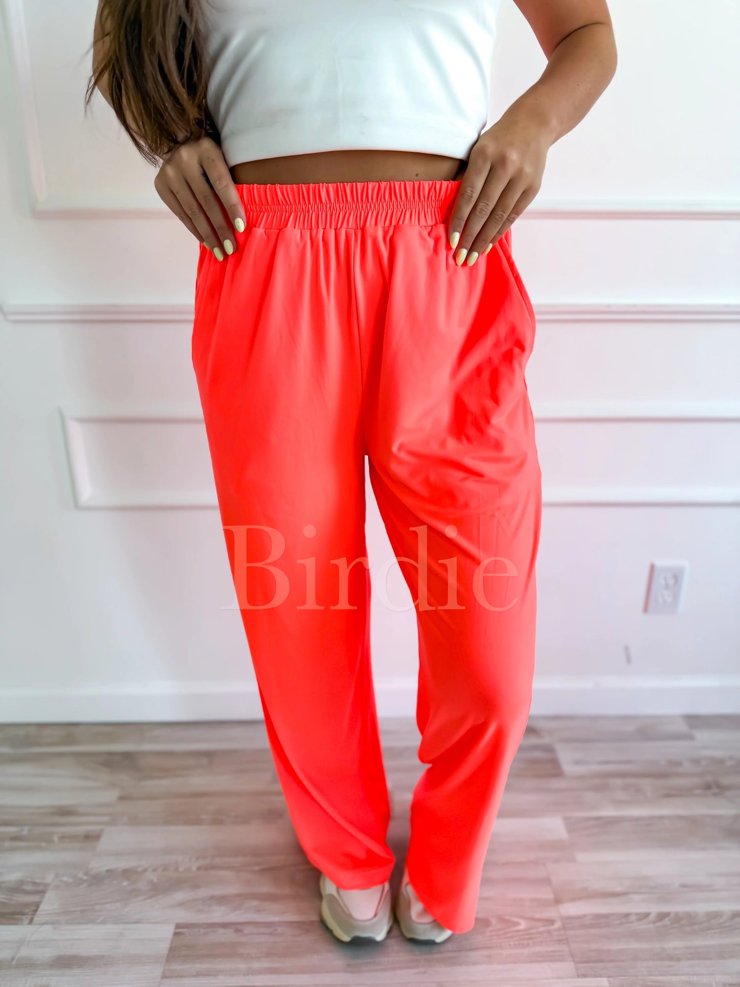 PREORDER Birdie Flowy Wide-Leg Pants in Flamingo Freeze