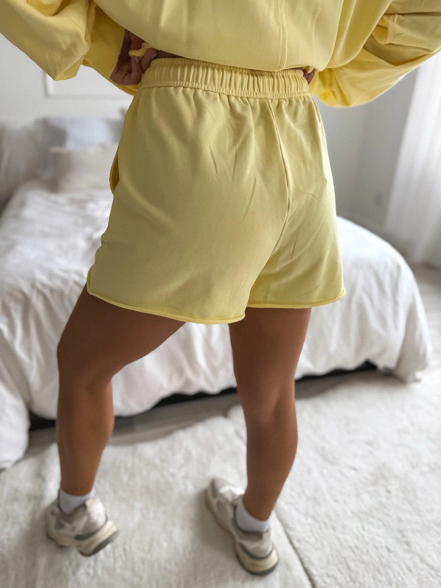 PREORDER Birdie Cozy Club Shorts in Lemon Cream