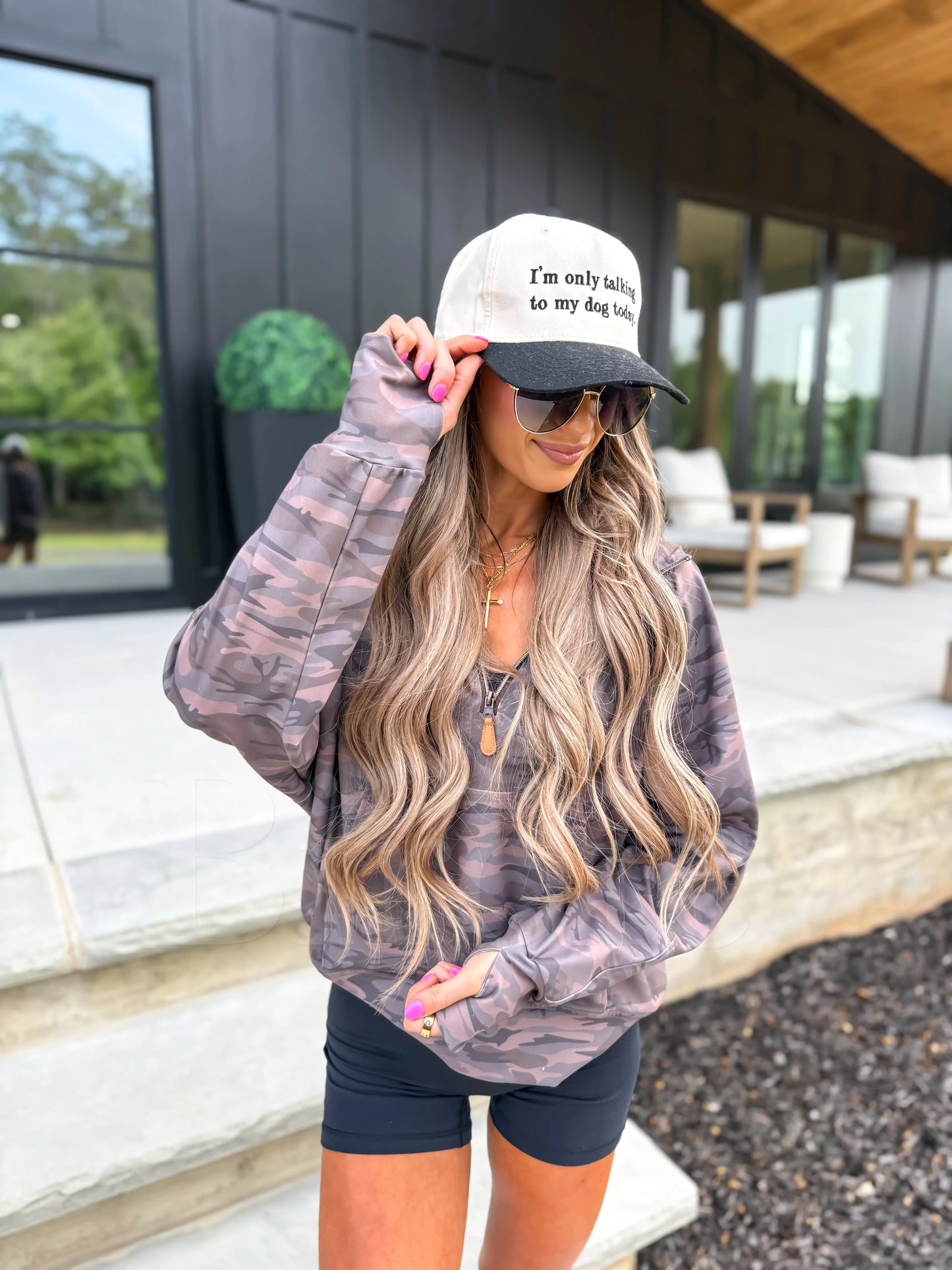 PREORDER Birdie Summer Quarter Zip in Smoked Oak Camo