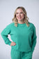 Michelle Mae Corrine Ribbed Pullover Top in Emerald