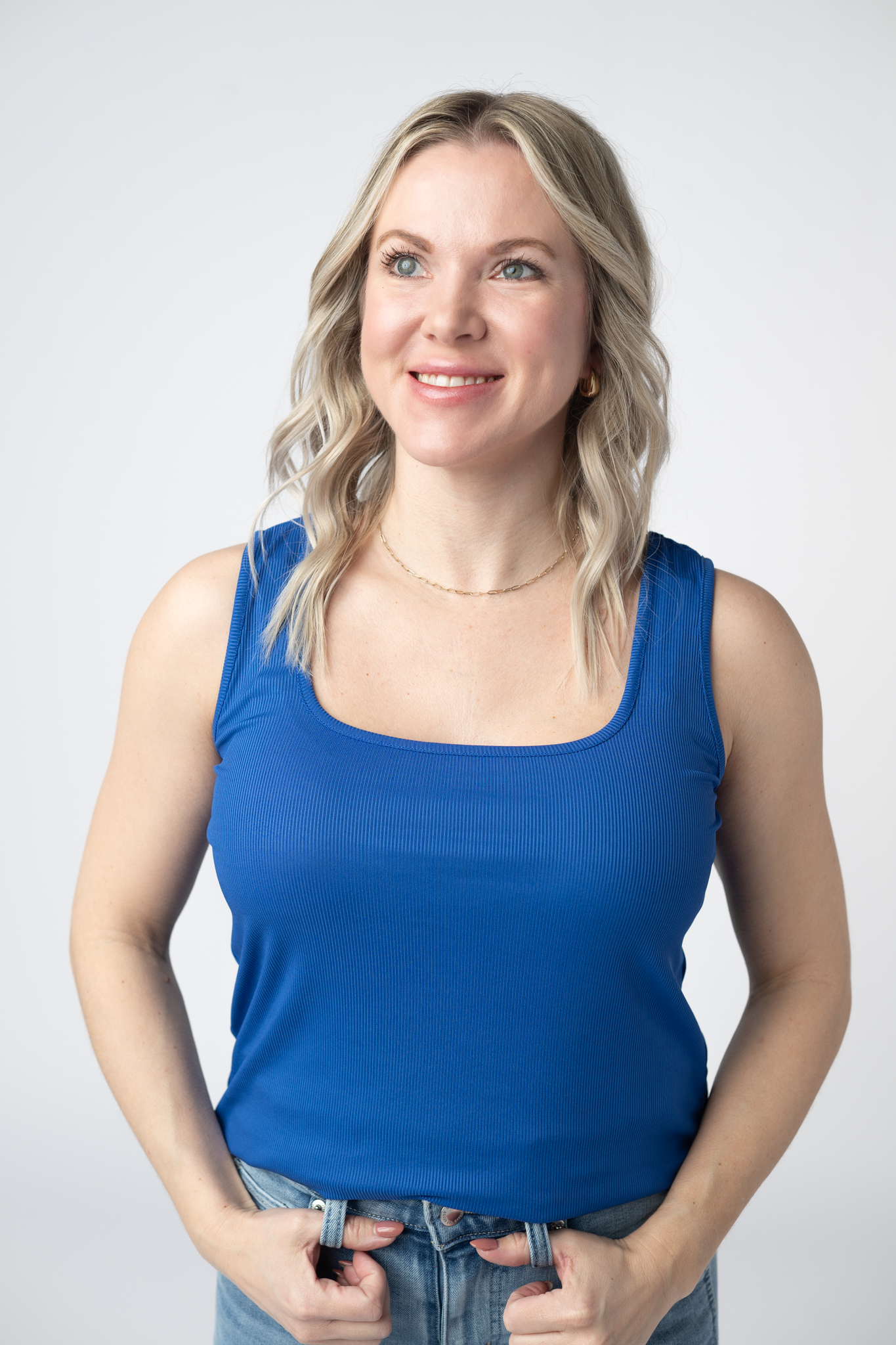 Michelle Mae Rachel Ribbed Tank in Royal Blue