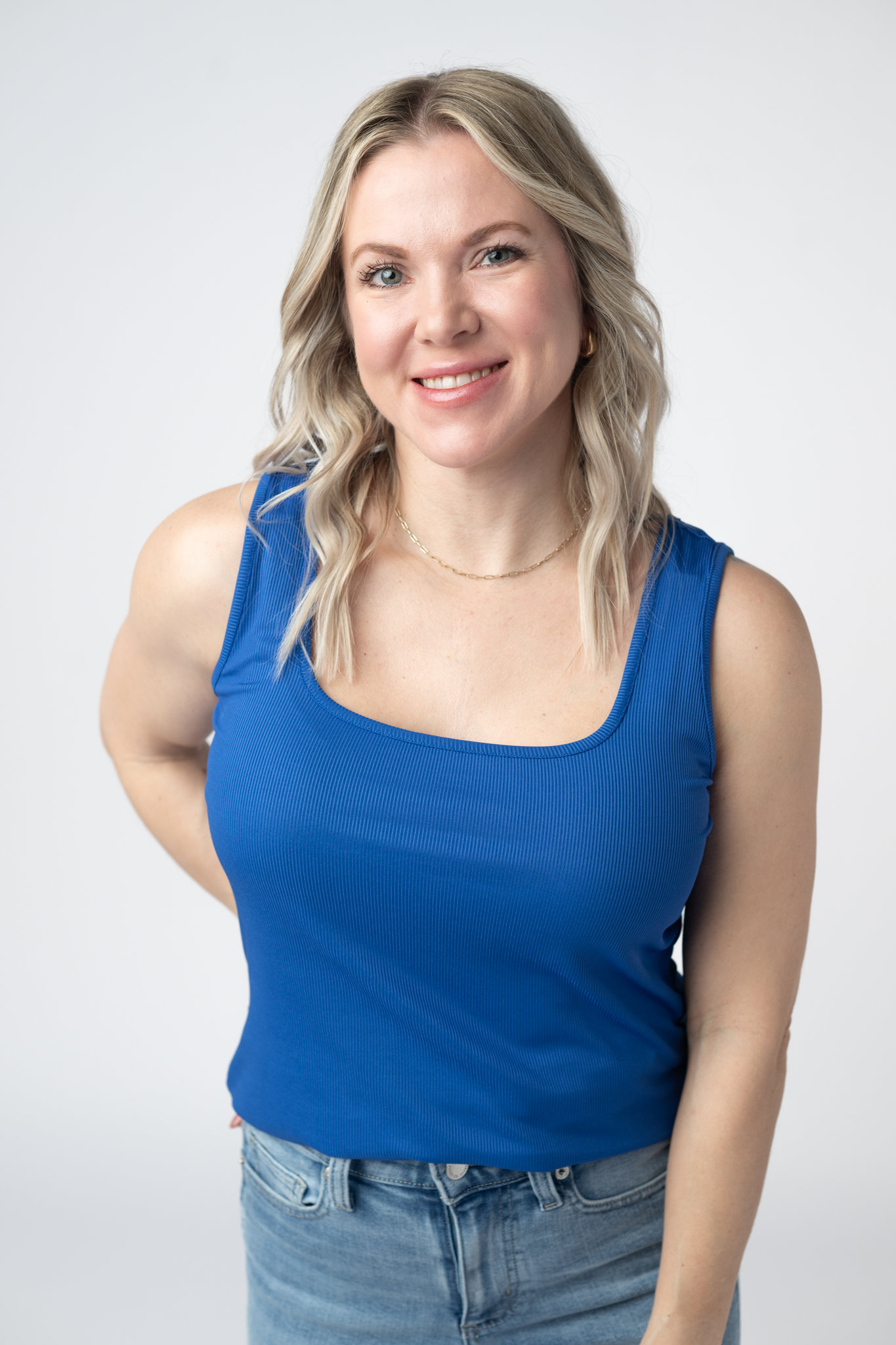 Michelle Mae Rachel Ribbed Tank in Royal Blue