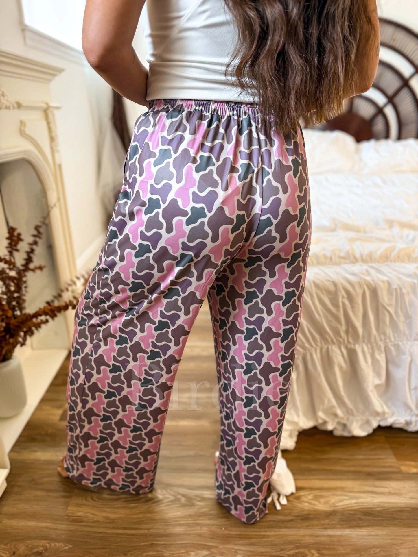 PREORDER Birdie Flowy Wide-Leg Pants in Petal Marsh Duck Camo