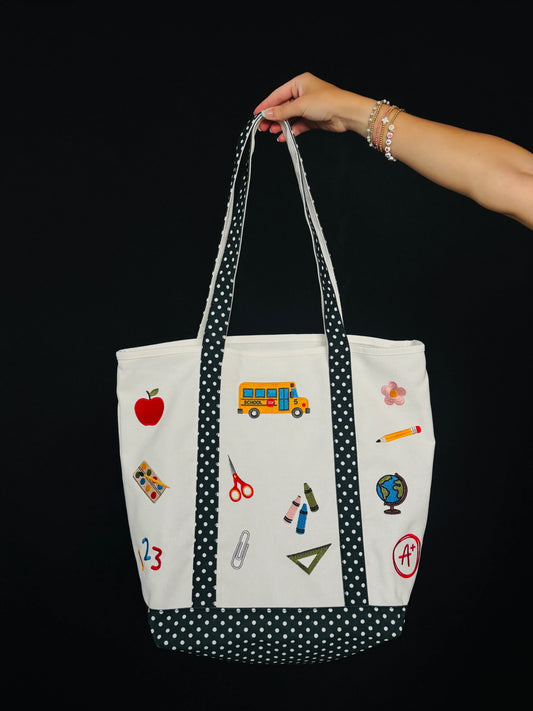 Embroidered Teacher Things Tote Bag *final sale*