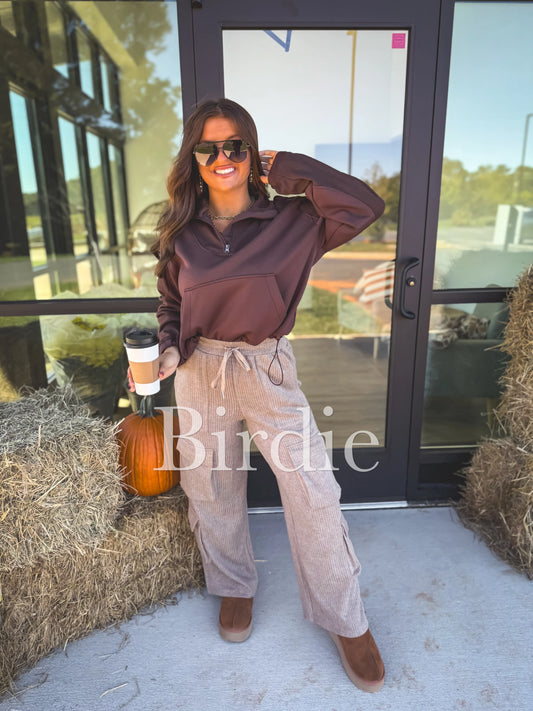 PREORDER Birdie Cargo Lounge Pants In Camel