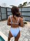 Birdie Two Piece Swimsuit in Blue Gingham Girl (Sold as Set)