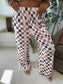 PREORDER Birdie Flowy Wide-Leg Pants in Mulled Berry Checkered