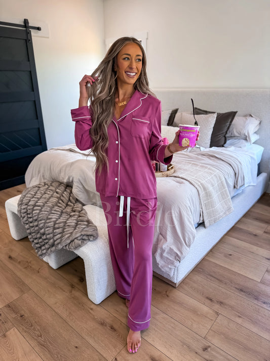 PREORDER Birdie Bedtime Bliss Two Piece Set in Berry Cream Dream (Sold as Set)