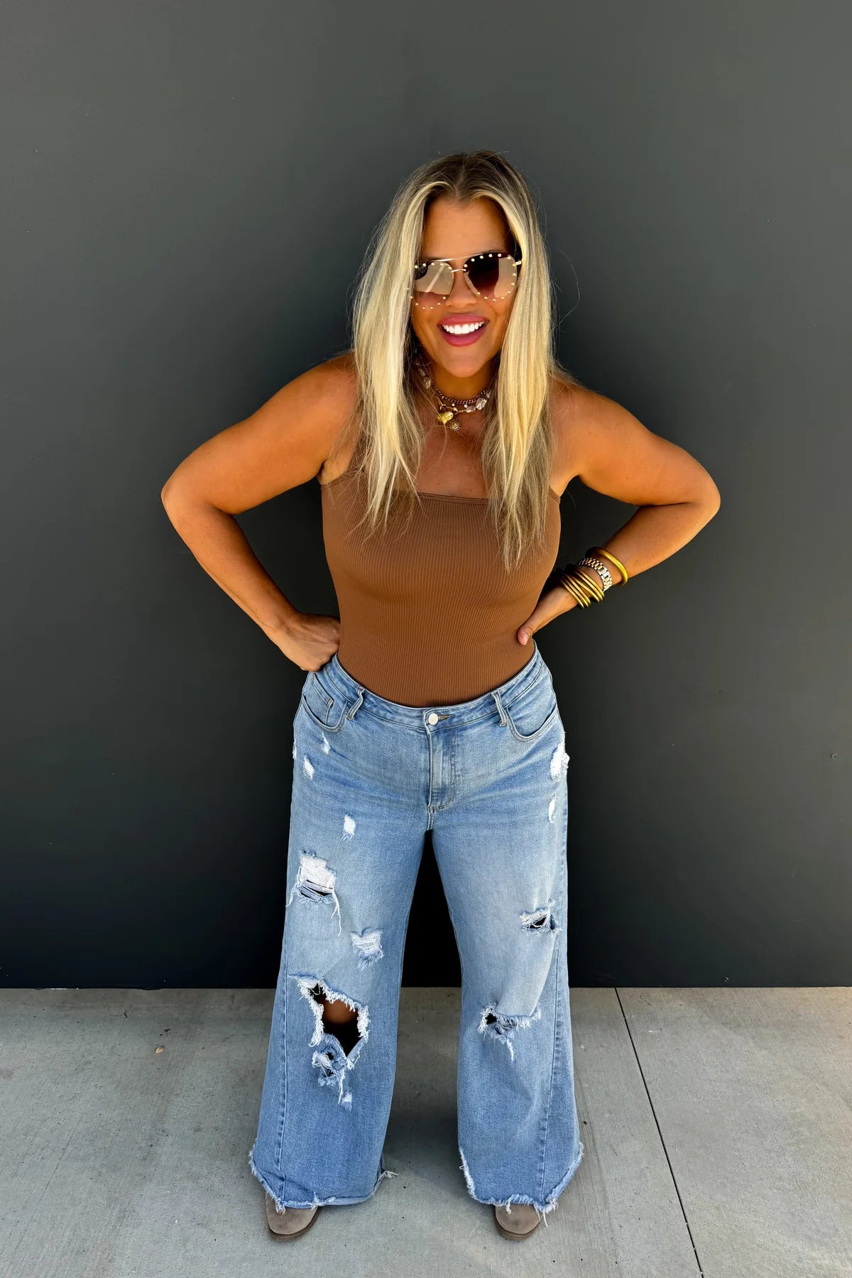 *VERY LIMITED QUANTITIES* PREORDER Drew Distressed Dad Jeans