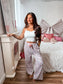 Birdie Stretchy Lounge Pants in Patriotic Petals