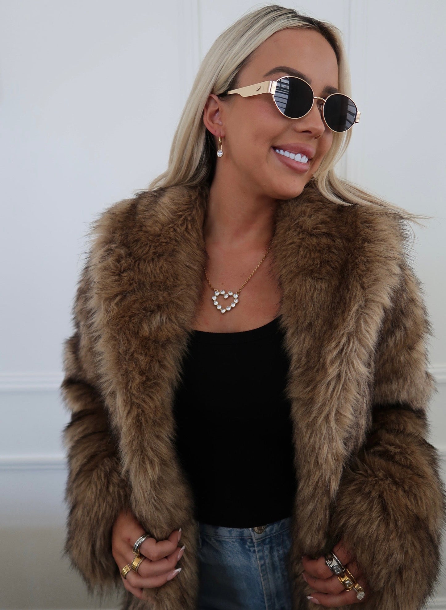 LARGE DIAMOND HEART NECKLACE ￼