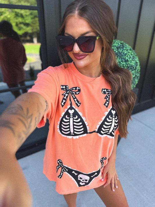 Skeleton Suit Graphic Tee on Melon *final sale*