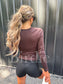 PREORDER Birdie AirSkin Long Sleeve Top in Espresso
