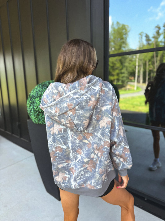 PREORDER Birdie Comfort Weight Quarter Zip Pullover in Timber Haze Camo