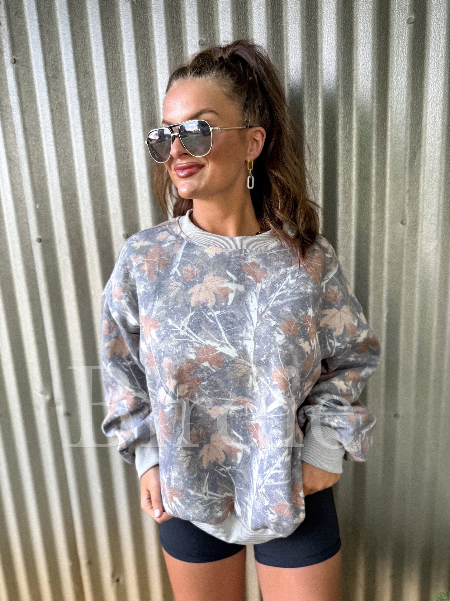PREORDER Birdie Soft Spun Crewneck in Timber Haze Camo