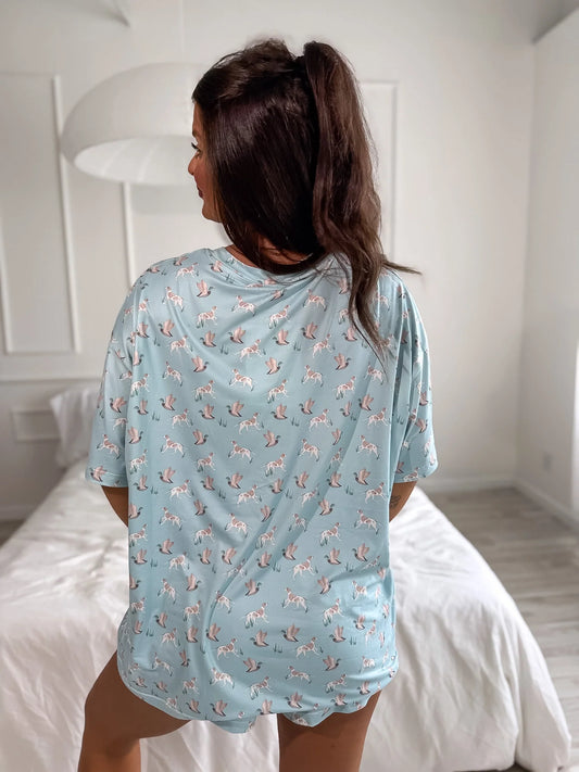 PREORDER Birdie Tee Boxer Short Set in Fetch & Feather (Sold as Set)