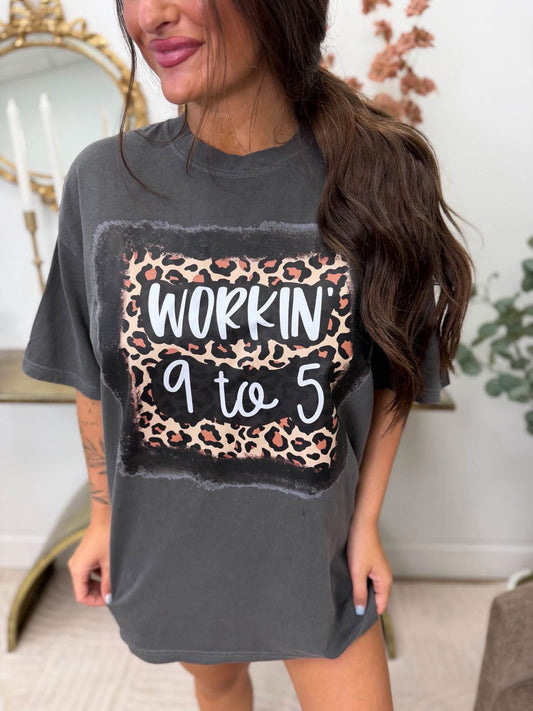 9 to 5 Graphic Tee on Pepper *final sale*