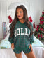 PREORDER Birdie V Neck Jolly Oversized Sweatshirt in Pinecrest Plaid