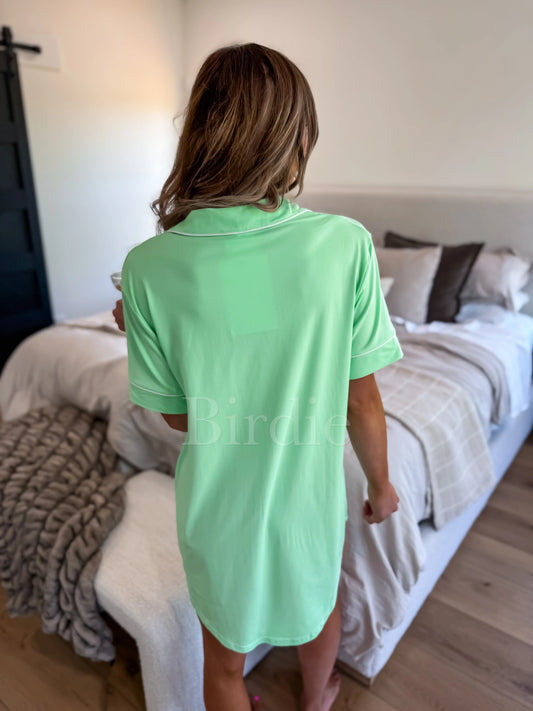 PREORDER Birdie Tee Sleep Dress in Mint Mojito