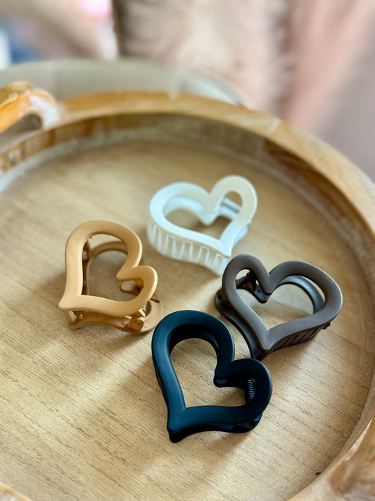 Mini Matte Heart— Claw Clips