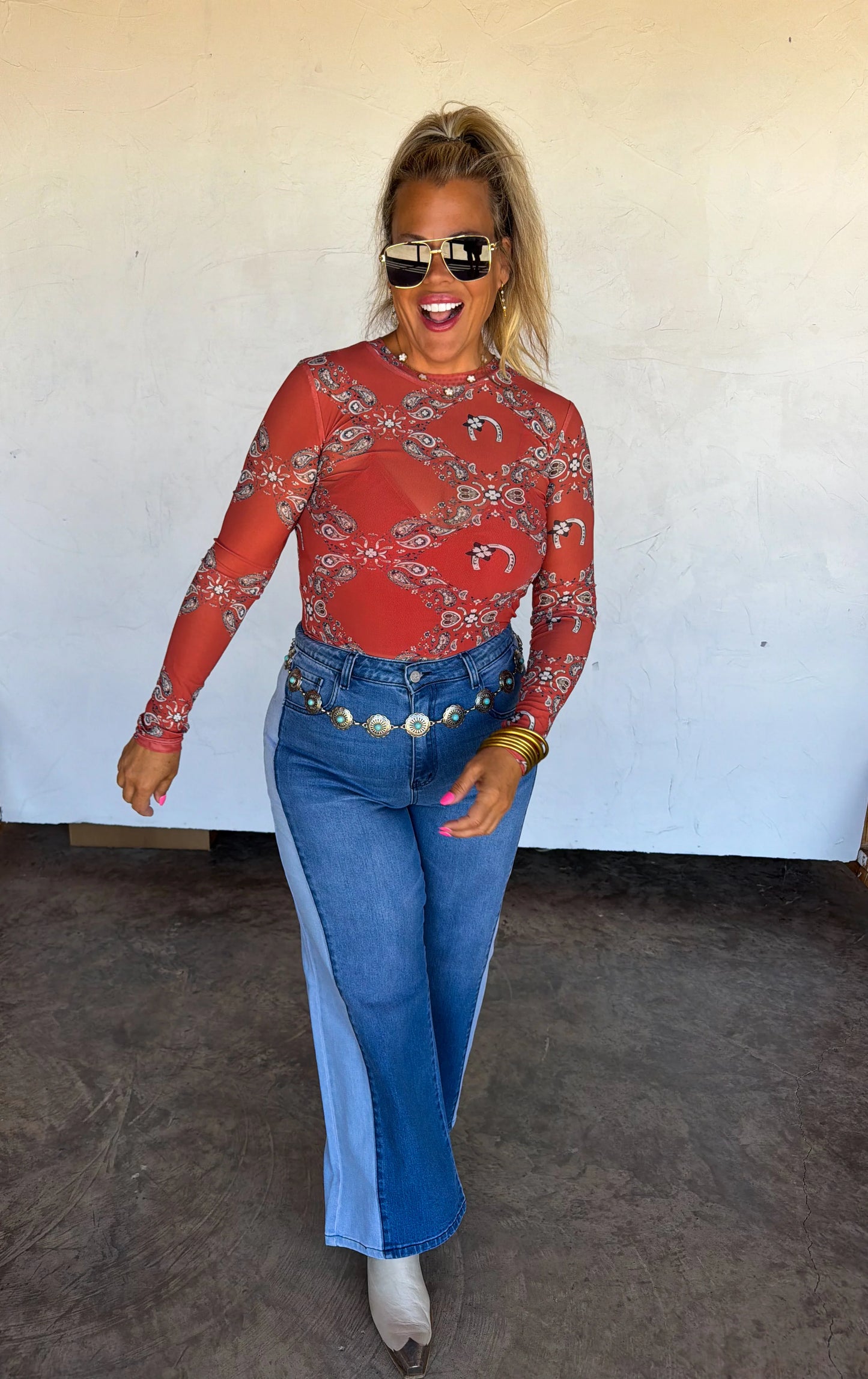 PREORDER Two Tone Denim Jeans