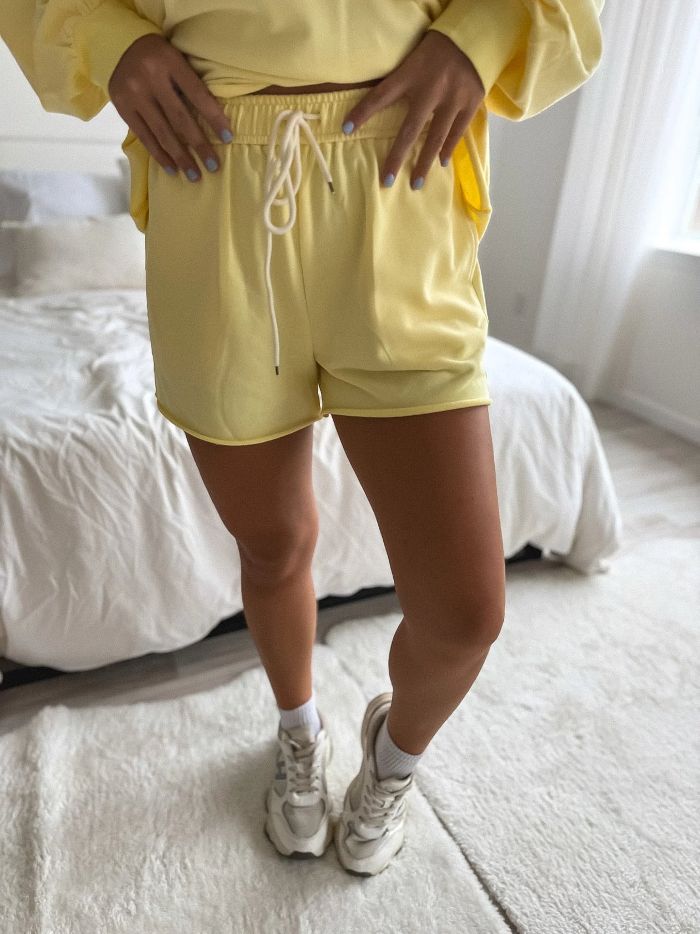 PREORDER Birdie Cozy Club Shorts in Lemon Cream