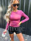 PREORDER Birdie AirSkin Long Sleeve Top in Sangria