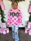 PREORDER Peace & Polka Dot Mock Neck Pullover