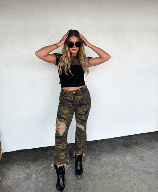 *LIMITED QUANTITIES*—free ship PREORDER Urban Camo Distressed Jean