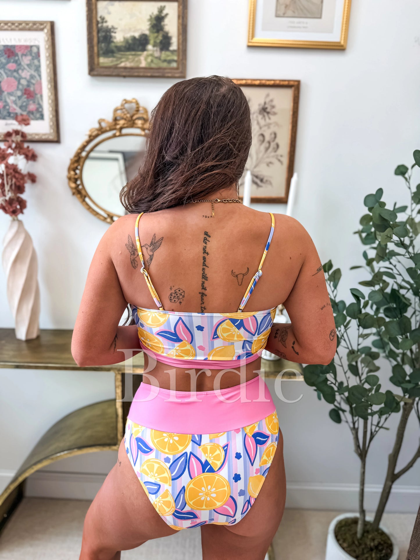 Birdie Blush Lemonade Dream Two Piece Swimsuit (Sold as Set)