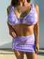 Birdie Three Piece Swimsuit in Lavender Shores (Sold as Set)