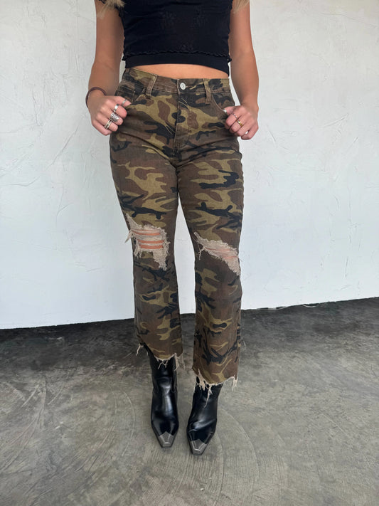 *LIMITED QUANTITIES*—free ship PREORDER Urban Camo Distressed Jean
