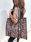 Birdie Quilted Tote Bag in Leopard