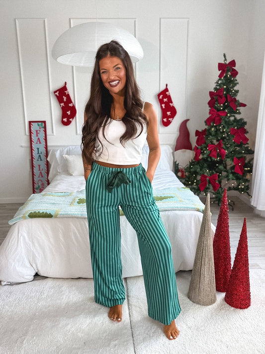 PREORDER Birdie Stretchy Lounge Pants 2.0 in Fir Real Stripe