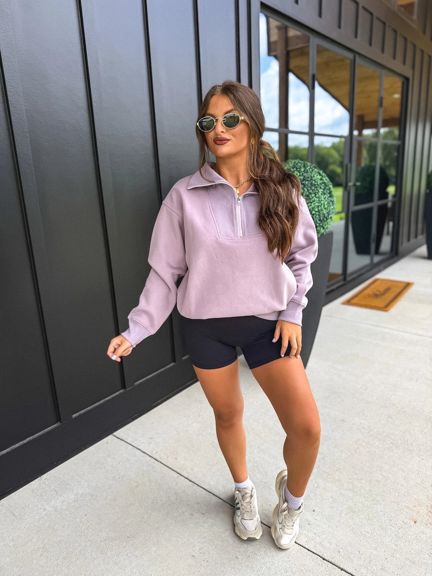 PREORDER Birdie Fleece Out Quarter Zip in Dusty Mauve