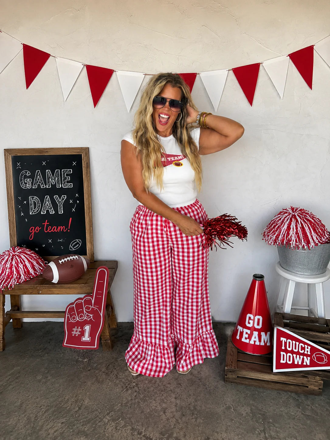 PREORDER Dixie Gingham Ruffle Pants