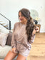 PREORDER Birdie Two Piece Long Sleeve Boxer Set in Toasted Toffee Leopard (Sold as Set)