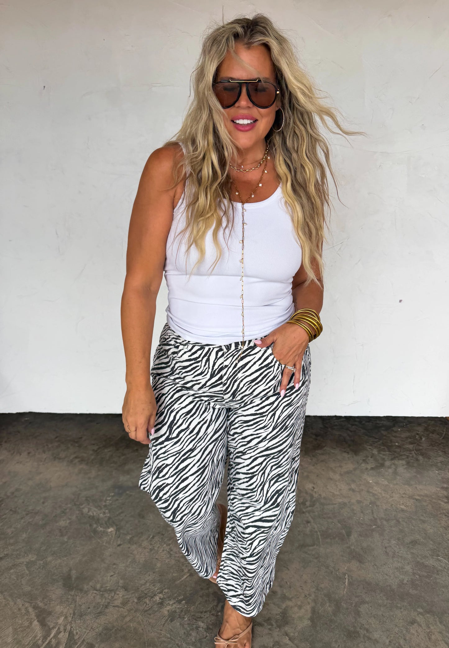 PREORDER Zebra Bex Barrel Jeans