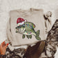 Faux Rhinestone Christmas Bass Fishing Crew/ Tee